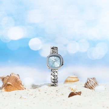 Sonata Poze Quartz Analog Blue Dial Metal Strap Watch For Women