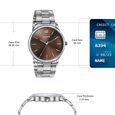Sonata Aspire Quartz Analog Brown Dial Silver Stainless Steel Strap Watch For Men - image number 3