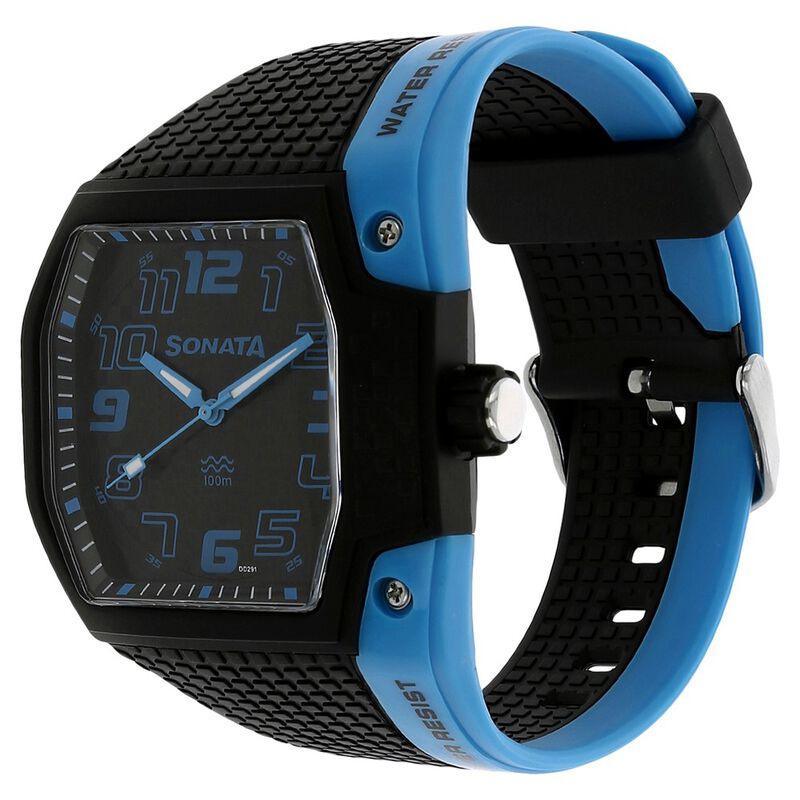 SF Quartz Analog Black Dial Plastic Strap Watch for Men - image number 1