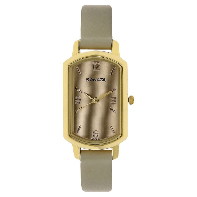 Sonata Elite White Dial Women Watch With Leather Strap - image number 0