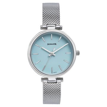 Sonata Wedding Quartz Analog Blue Dial Stainless Steel Strap Watch For Women