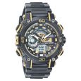 SF Quartz Analog Digital Blue Dial PU Strap Watch for Men