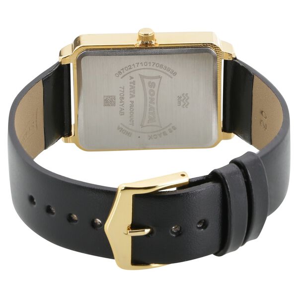 Sonata Quartz Analog with Day and Date White Dial Leather Strap Watch for Men - image number 3