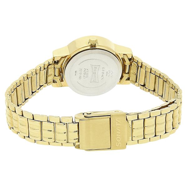 Sonata Quartz Analog Red Dial Stainless Steel Strap Watch for Women - image number 3