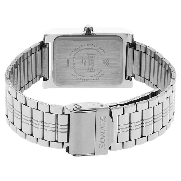 Sonata Quartz Analog Black Dial Stainless Steel Strap Watch for Men - image number 3