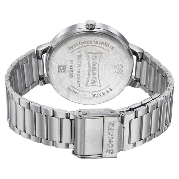 Sonata Quartz Analog Silver Dial Stainless Steel Strap Watch for Women - image number 3