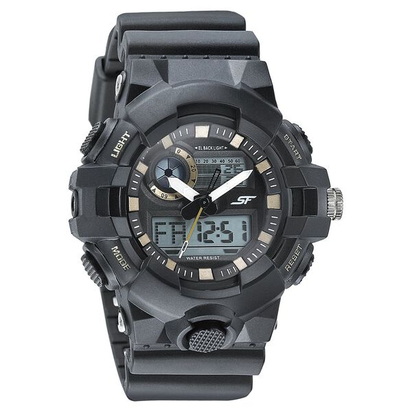 Sonata Quartz Analog Digital Black Dial Plastic Strap Watch for Men - image number 0
