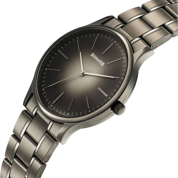 Sonata Aspire Quartz Analog Grey Dial Stainless Steel Strap Watch For Men - image number 2