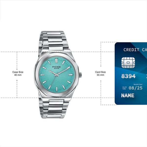 Sonata Poze Quartz Analog Blue Dial Silver Colour Stainless Steel Strap Watch For Men - image number 3