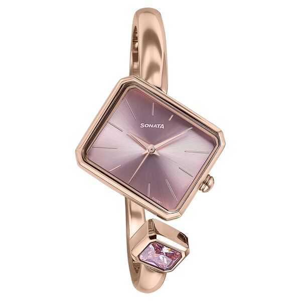 Sonata Wedding Edit Quartz Analog Pink Dial Metal Strap Watch For Women - image number 2
