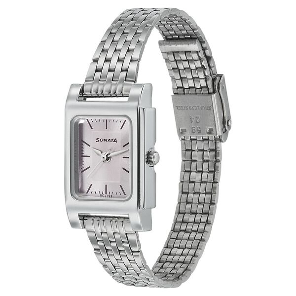 Sonata Essentials Pink Dial Women Watch With Stainless Steel Strap - image number 1