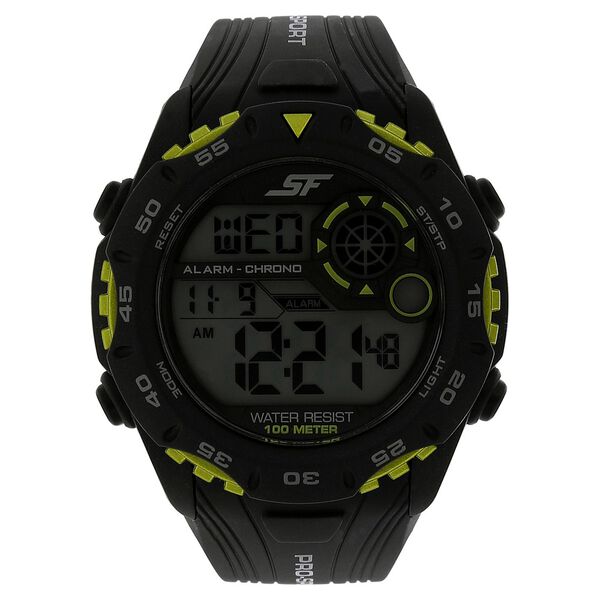 SF Quartz Analog Black Dial Plastic Strap Watch for Men - image number 0
