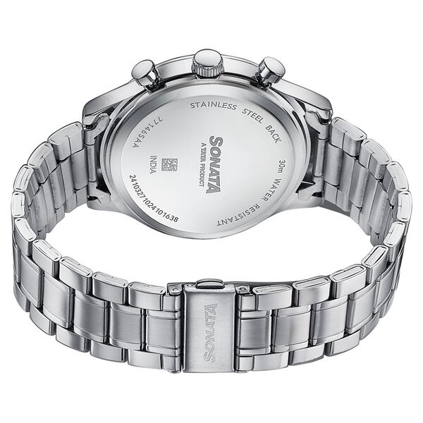 Sonata Wedding Edit Quartz Analog with Date Blue Dial Stainless Steel Strap Watch For Men - image number 5