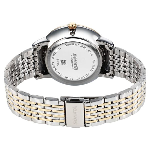 Sonata Eternia Quartz Analog Green Dial Metal Strap Watch For Men - image number 4