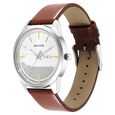 Sonata Force Quartz Analog with Day and Date Silver Dial Leather Strap Watch for Men - image number 1