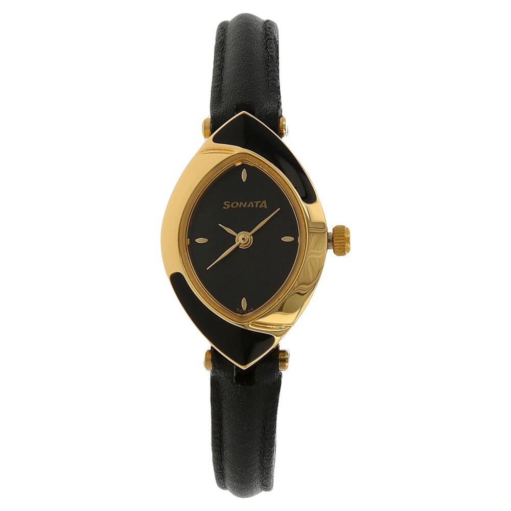 Sonata ladies outlet watch black