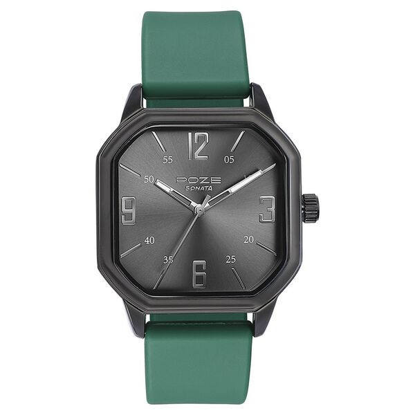 Sonata Poze Quartz Analog Black Dial Silicone Strap Watch for Men - image number 1