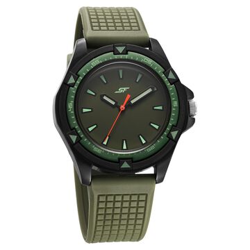 SF Sporty Green Dial Polyurethane Strap Watch for Men