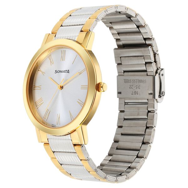 Sonata Utsav Quartz Analog Grey Dial Stainless Steel Strap Watch for Men - image number 1