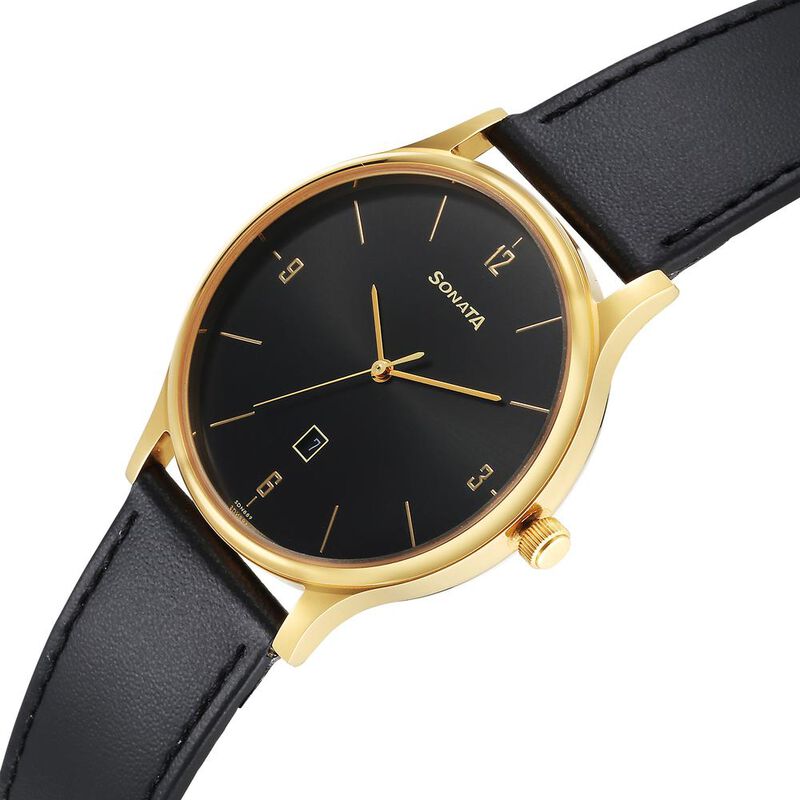 Sonata Quartz Analog with Date Black Dial Watch for Men - image number 2