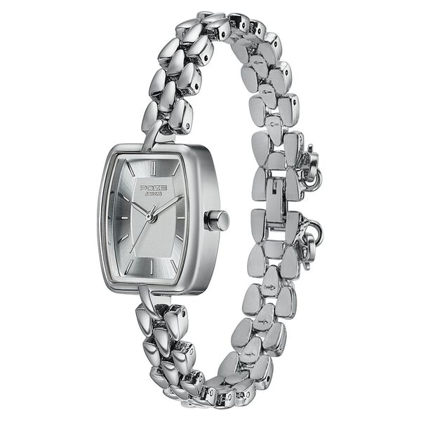 Poze Poze Quartz Analog Silver Dial Silver Metal Strap Watch For Women - image number 4