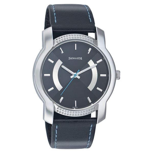 Sonata Quartz Analog Black Dial Strap Watch for Men - image number 0