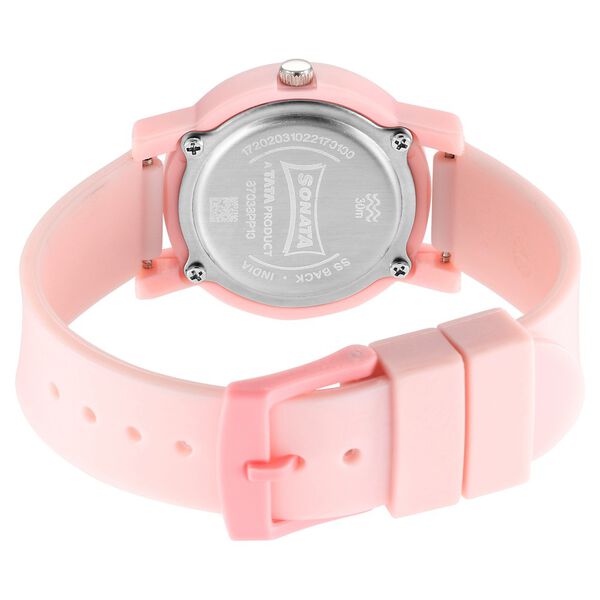 Sonata Dot to Dot Pink Dial Plastic Strap Watch for Women - image number 3