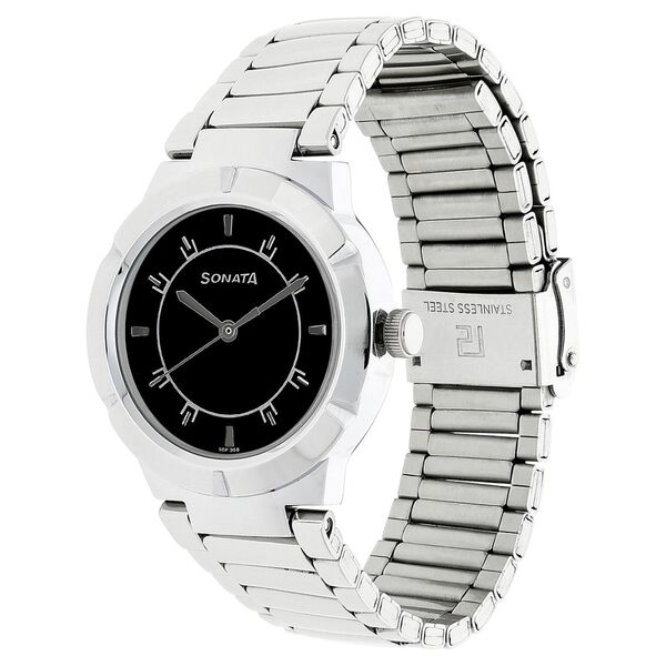 Sonata Quartz Analog Black Dial Metal Strap Watch for Women - image number 1