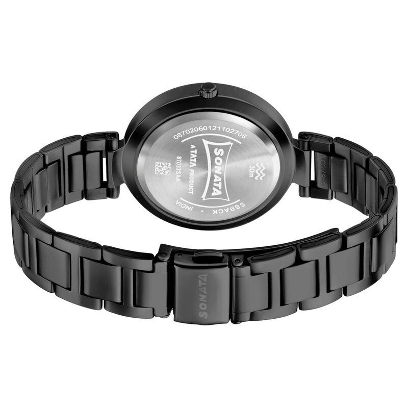 Sonata Blush It Up Black Dial Women Watch With Stainless Steel Strap - image number 3