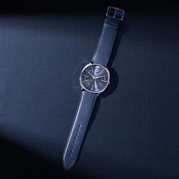 Sonata Poze Quartz Analog Blue Dial Blue Leather Strap Watch For Men