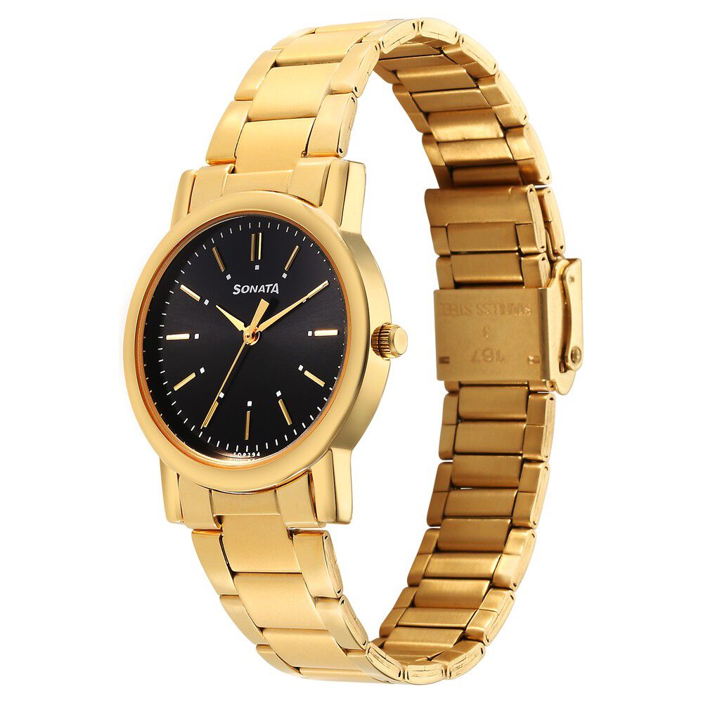 Sonata golden outlet wrist watch