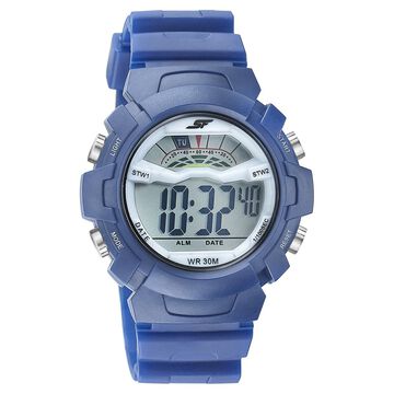 SF Digital Dial Blue PU Strap Watch for Men