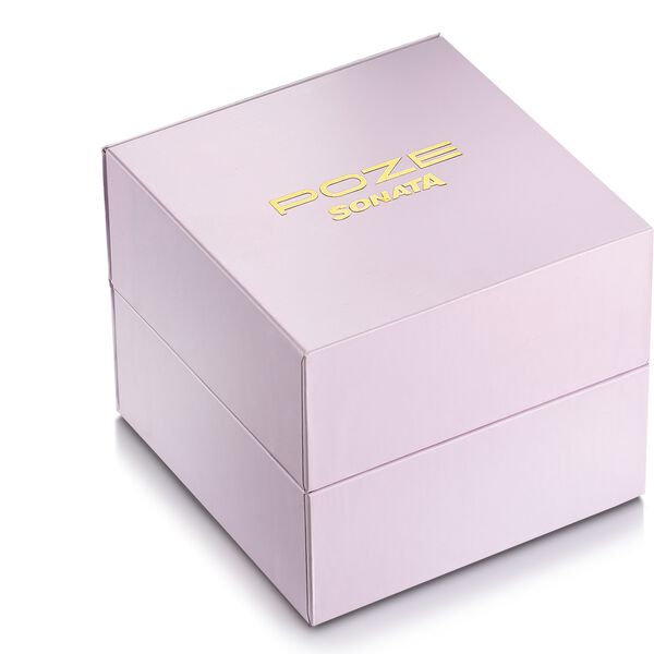 Sonata Poze Quartz Analog White Dial Golden Metal Strap Watch For Women - image number 5