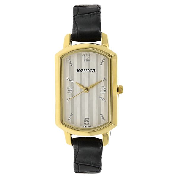 Sonata Elite White Dial Women Watch With Leather Strap - image number 0