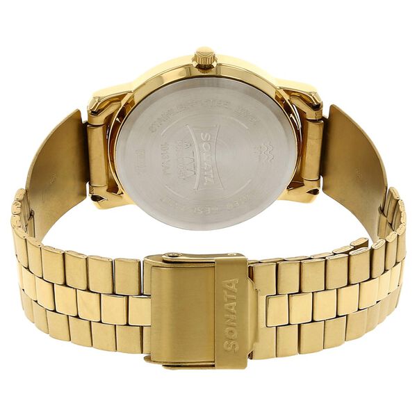 Sonata Quartz Analog White Dial Stainless Steel Strap Watch for Men - image number 3
