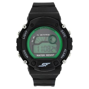 SF Digital Dial Black Plastic Strap Watch for Men