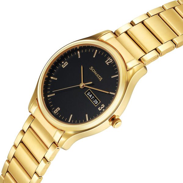Sonata Quartz Analog with Day and Date Black Dial Watch for Men - image number 2