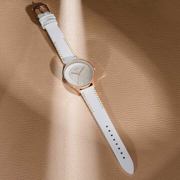 Sonata Poze Quartz Analog Pink Dial Leather Strap Watch For Women