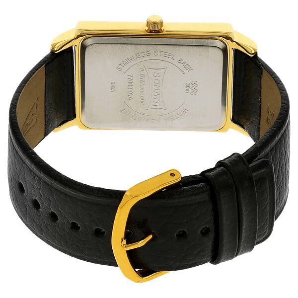 Sonata Quartz Analog Silver Dial Leather Strap Watch for Men - image number 3