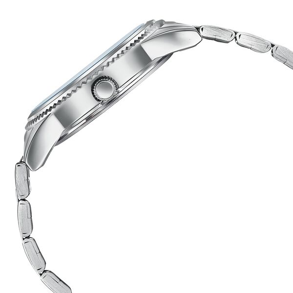 Poze By Sonata Quartz Analog Beige Dial Silver Metal Strap Watch For Men - image number 5