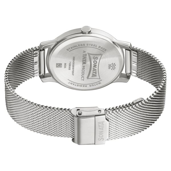 Sonata Quartz Analog Grey Dial Stainless Steel Strap Watch for Men - image number 3