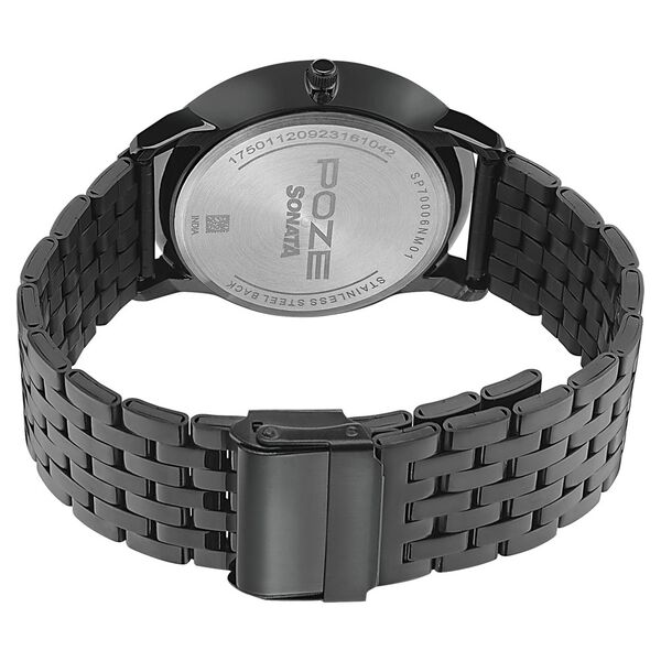 Sonata Poze Quartz Analog Black dial Metal Strap Watch for Men - image number 4
