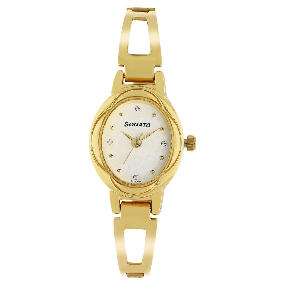 Buy Online Sonata Pankh Silver Dial Women Watch With Metal Strap ns8114ym06 Sonata