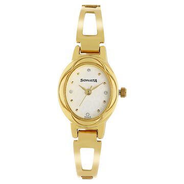 Sonata Pankh White Dial Women Watch With Stainless Steel Strap