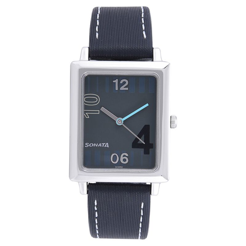 Sonata Quartz Analog Grey Dial Leather Strap Watch for Men - image number 0