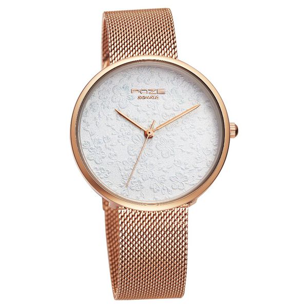 Poze by Sonata Quartz Analog White Dial Stainless Steel Strap Watch for Women - image number 1