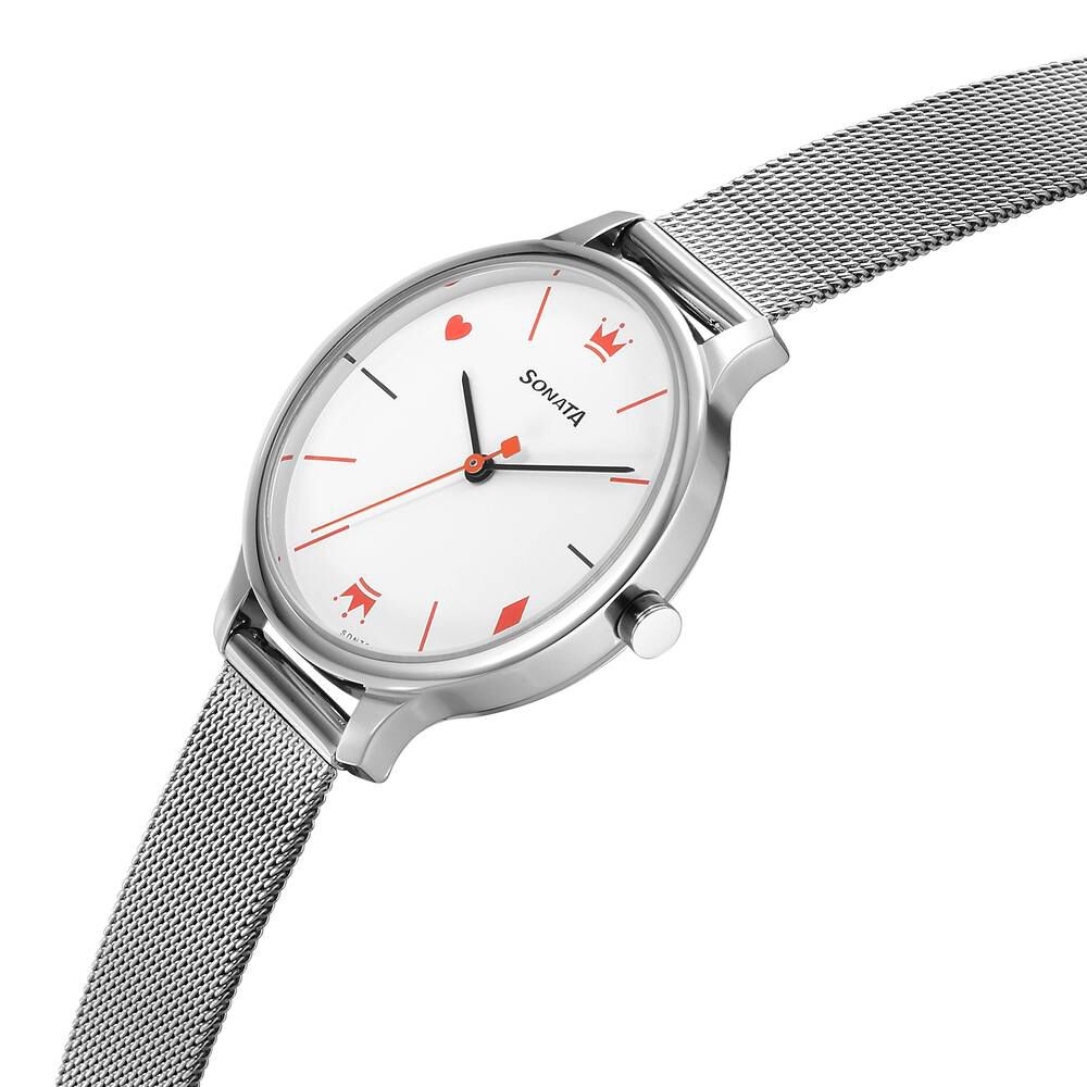Sonata Play White Dial Watch for Women
