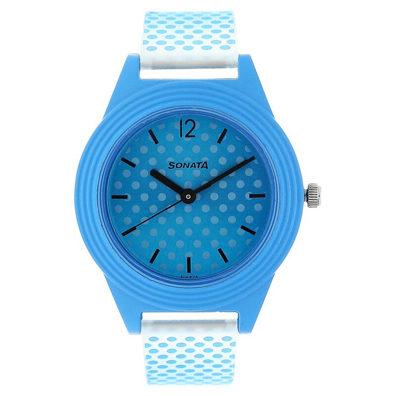 Sonata Colorpop Blue Dial Women Watch With Plastic Strap - image number 0