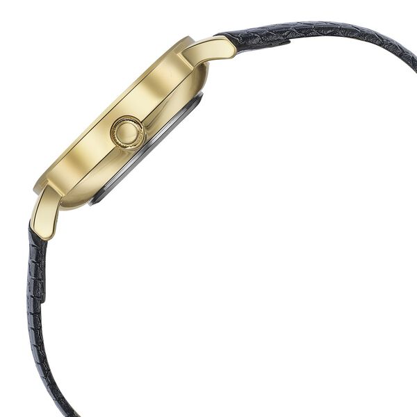 Sonata Glam Gold Quartz Analog Black Dial Leather Strap Watch For Women - image number 3