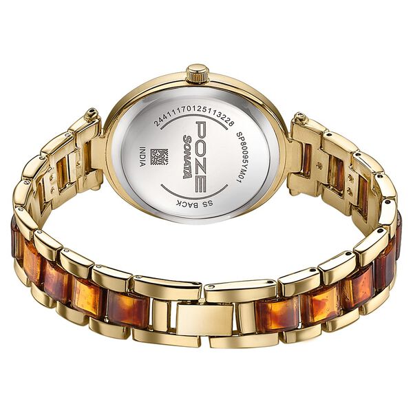 Sonata Poze Quartz Analog Brown Dial Bimetal Strap Watch For Women - image number 6